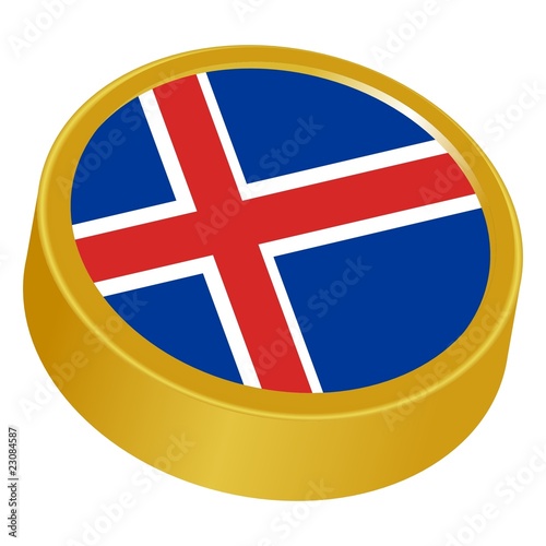 3d button in colors of iceland