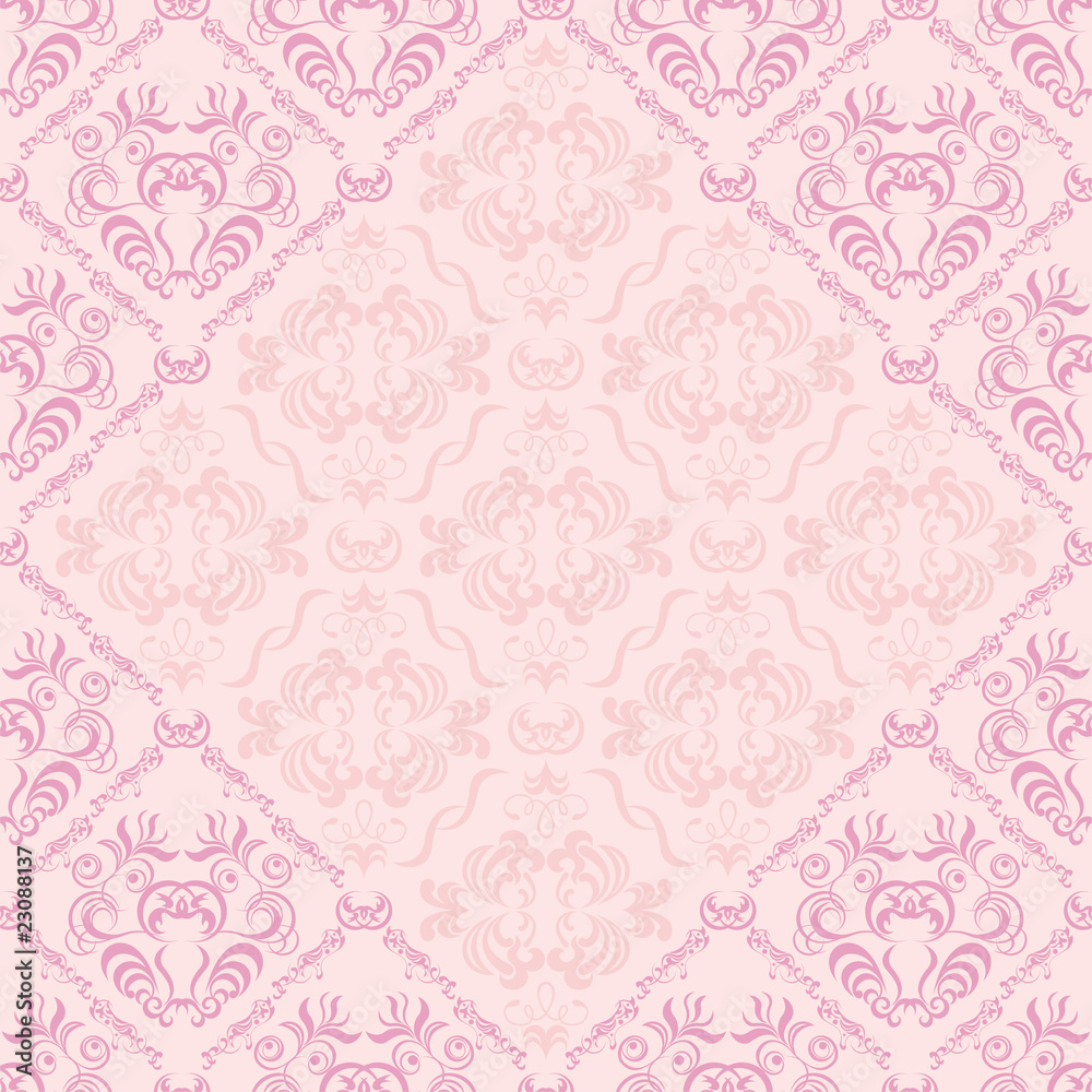Seamless floral pink frame