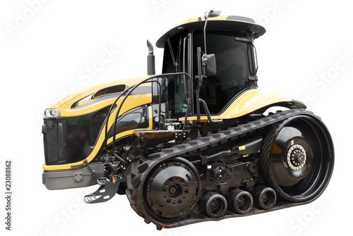 strong caterpillar tractor isolated