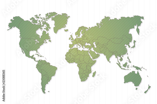 Carte du Monde et pays, vecteur