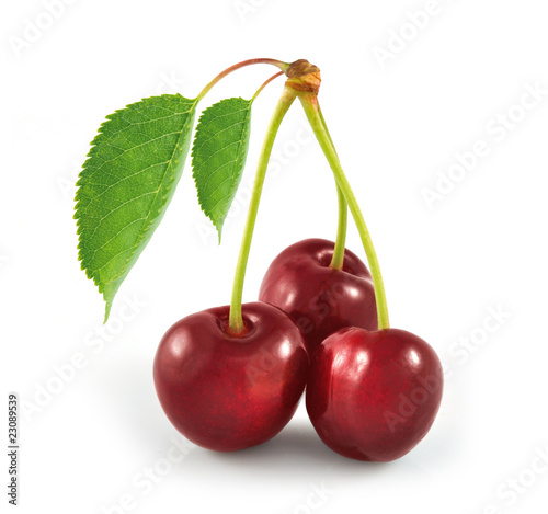 Cerises fond blanc