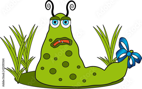 Green funny monster.