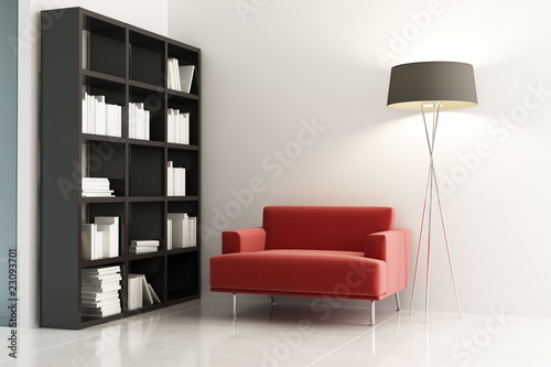 modern study,3D rendering