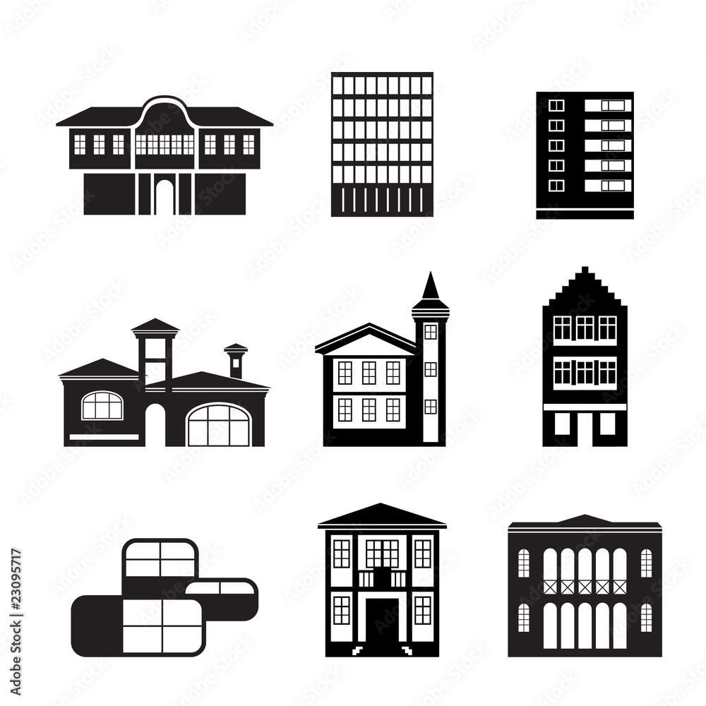 different kind of houses and buildings
