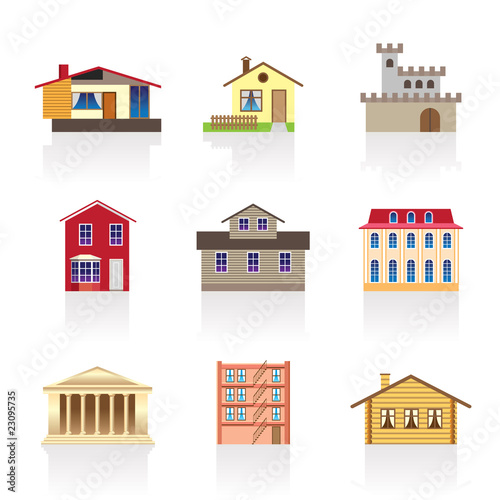 different kind of houses and buildings