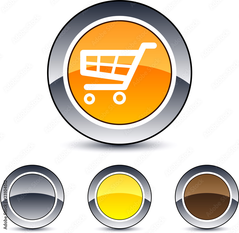 Shopping cart round button. Shopping cart round button.