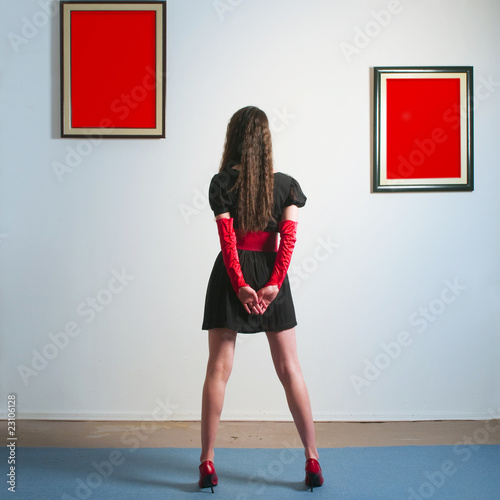 Woman in gallery