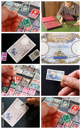 Collections de timbres et de devises anciennes photo