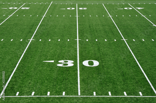 30 Yard Line on American Football Field