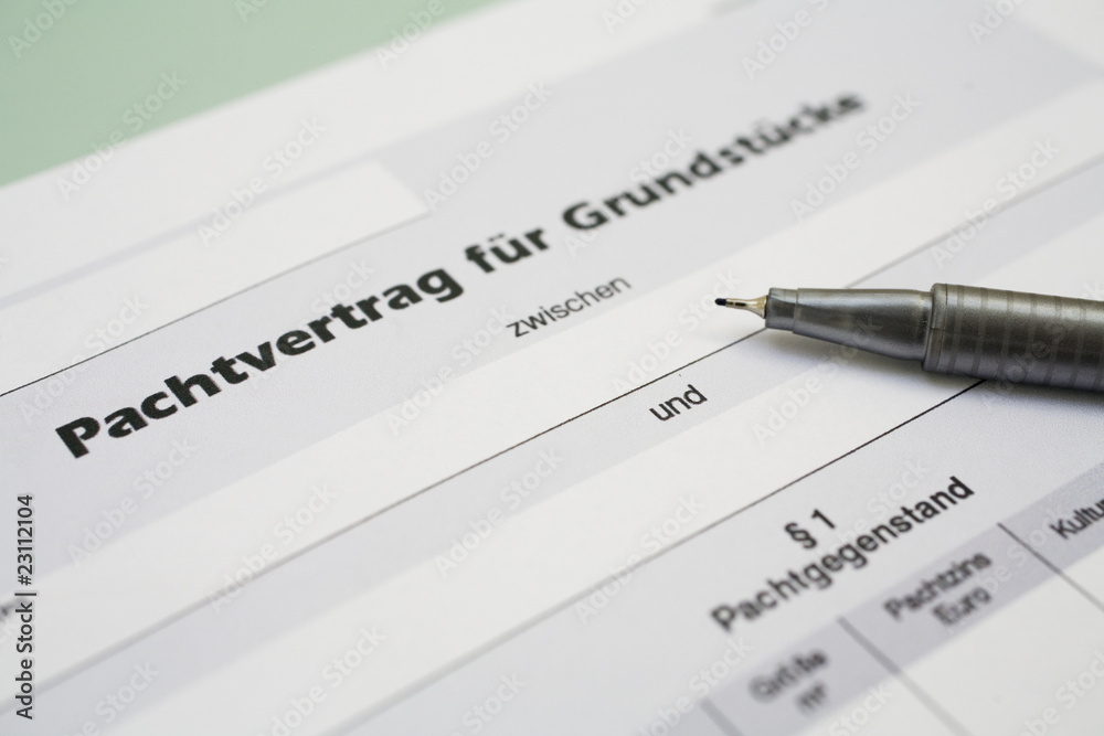 Abschluss eines Pachtvertrags Abschluss eines Pachtvertrags