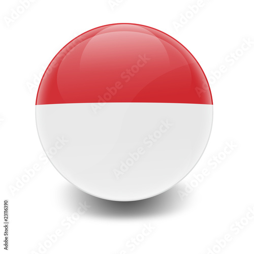 Esfera brillante con bandera Indonesia
