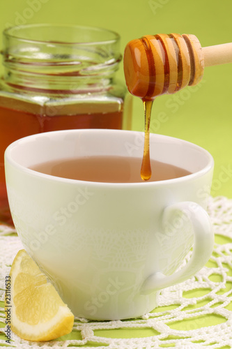 Honey tea with lemon