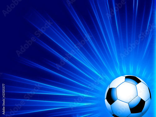 Football and blue neon starburst