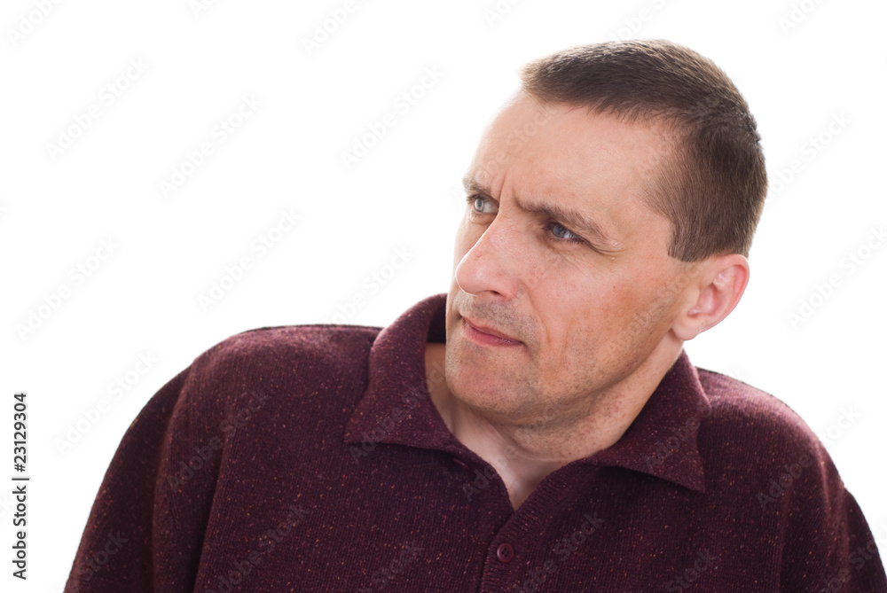 Fototapeta premium man on a white