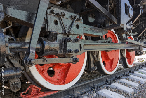 Old steam locomotive wheels