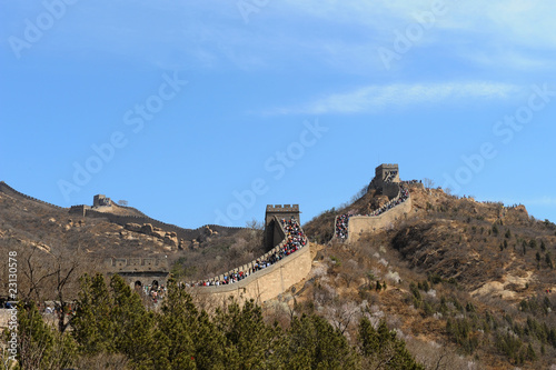 Great Wall of China section crowded with tourists