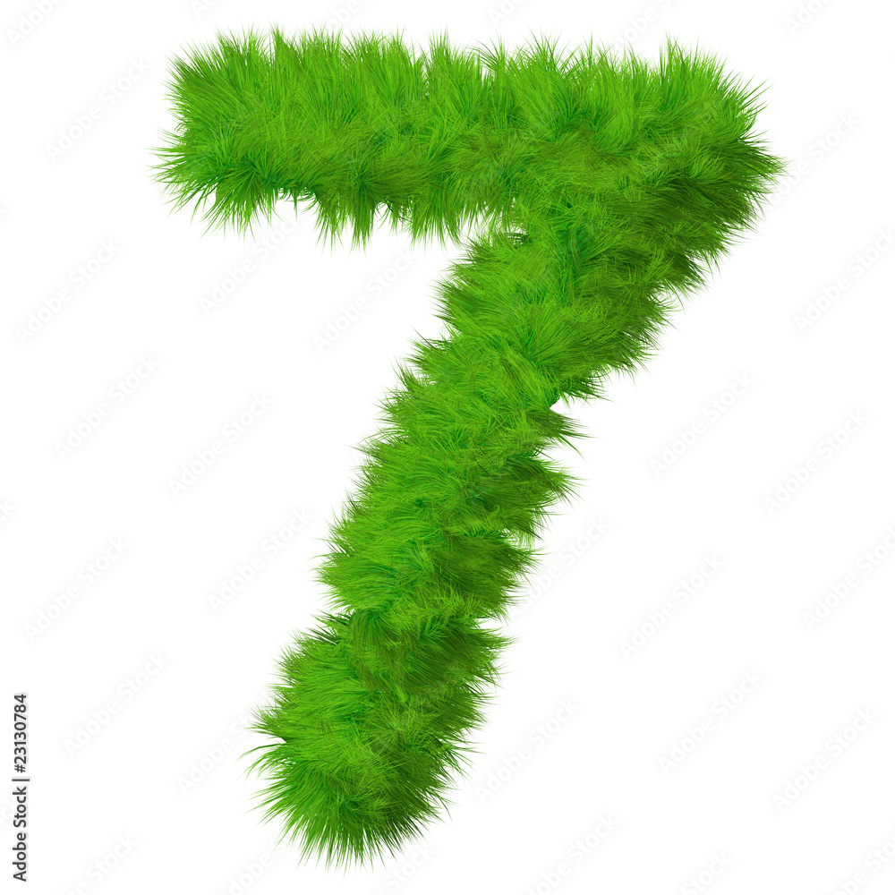 High resolution grass number isolated on white background High resolution grass number isolated on white background