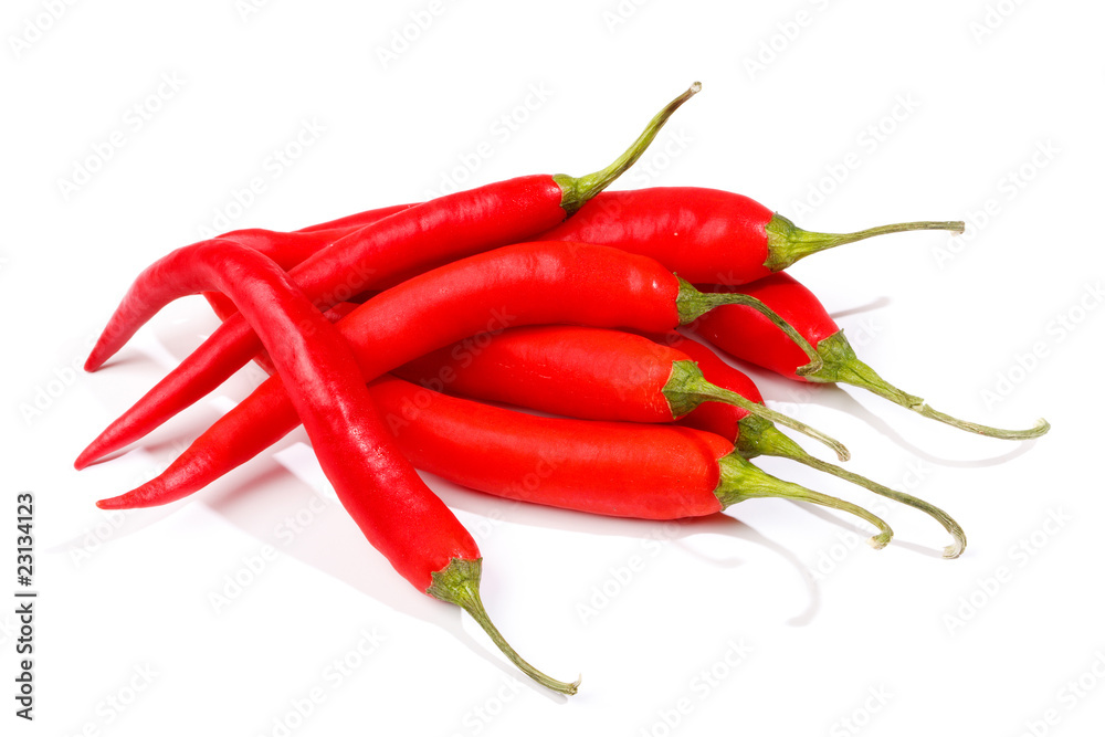 Peppers on a white background
