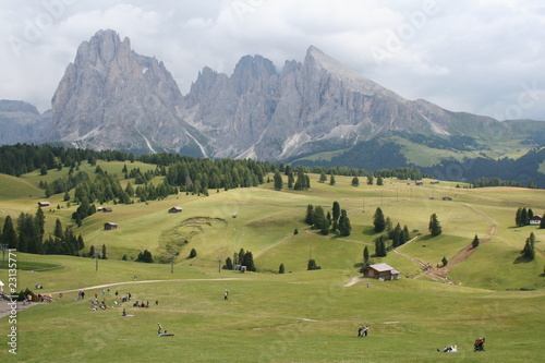Sass Long Group view from Siusi's Alp