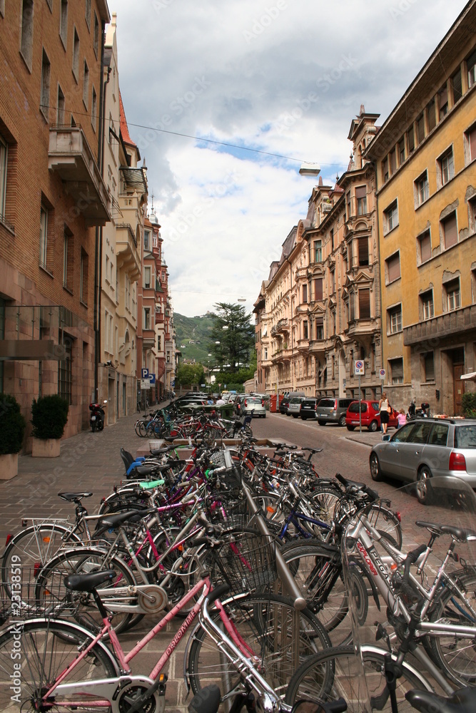 Bicicle's parking in Vipiteno