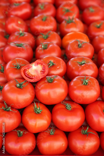 Fresh tomatoes on street market for sale