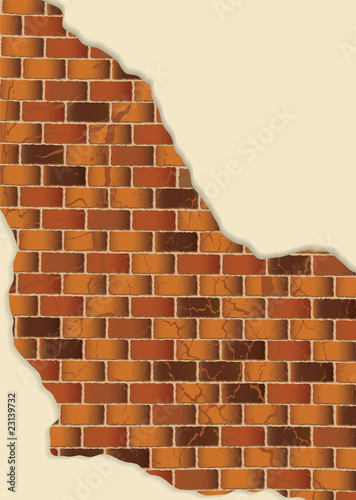 grunge brown brick wall plaster