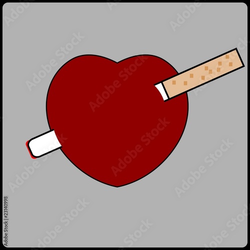banner with heart&cigarette