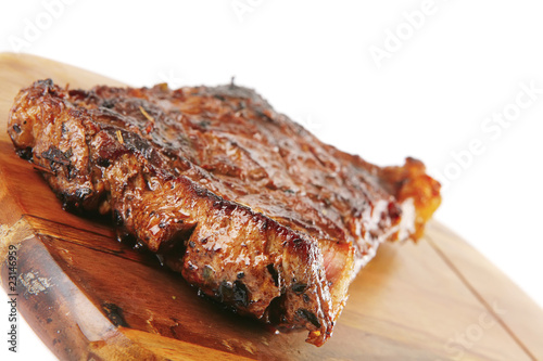 beef steak on wood