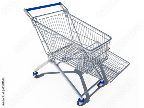 shopping cart empty 3d cg