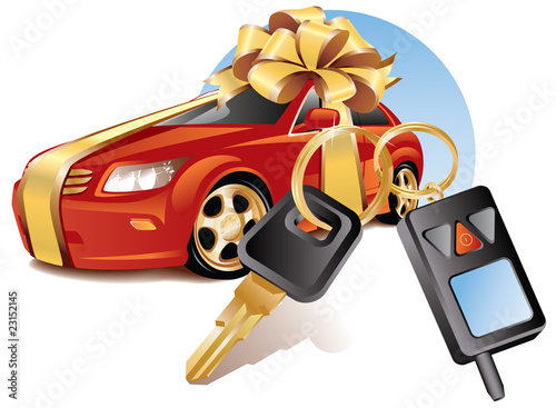 New car with keys