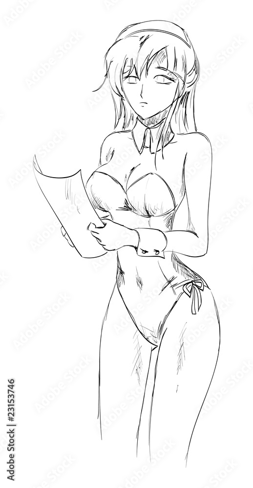 SKETCH. The vector beautiful girl on a white background SKETCH. The vector beautiful girl on a white background