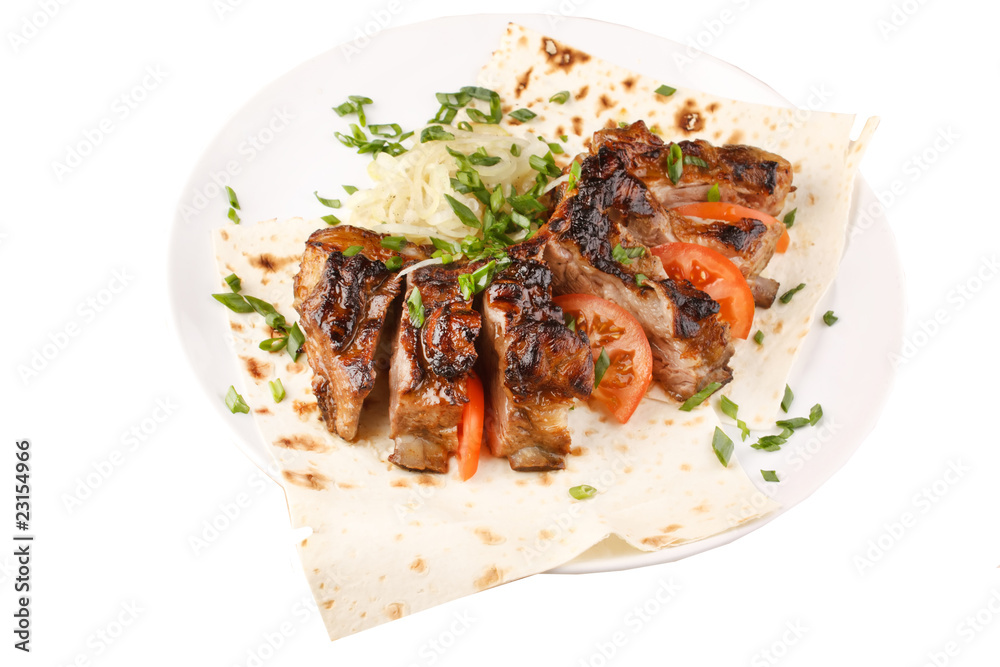 Barbecue Spare Ribs on a plate Barbecue Spare Ribs on a plate
