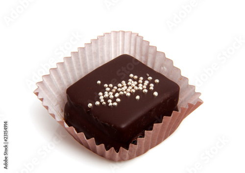 chocolate petit fout over white background