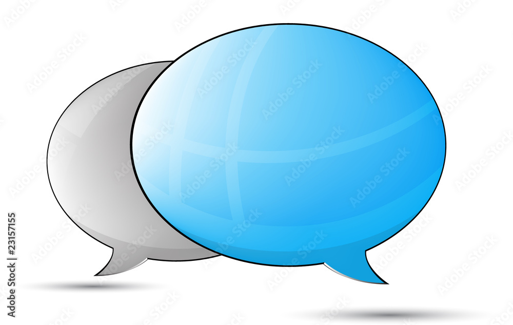 Blue an gray talk balloons isolated on white background Blue an gray talk balloons isolated on white background