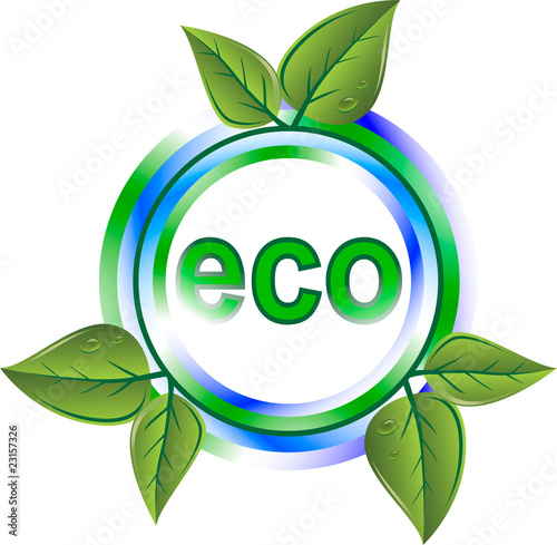 eco green icon with leaves