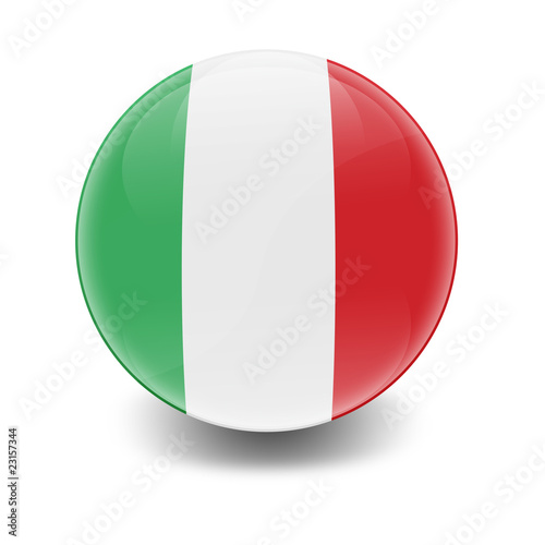 Esfera brillante con bandera Italia
