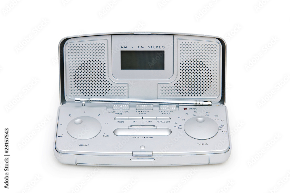 Obraz premium Silver radio isolated on the white background