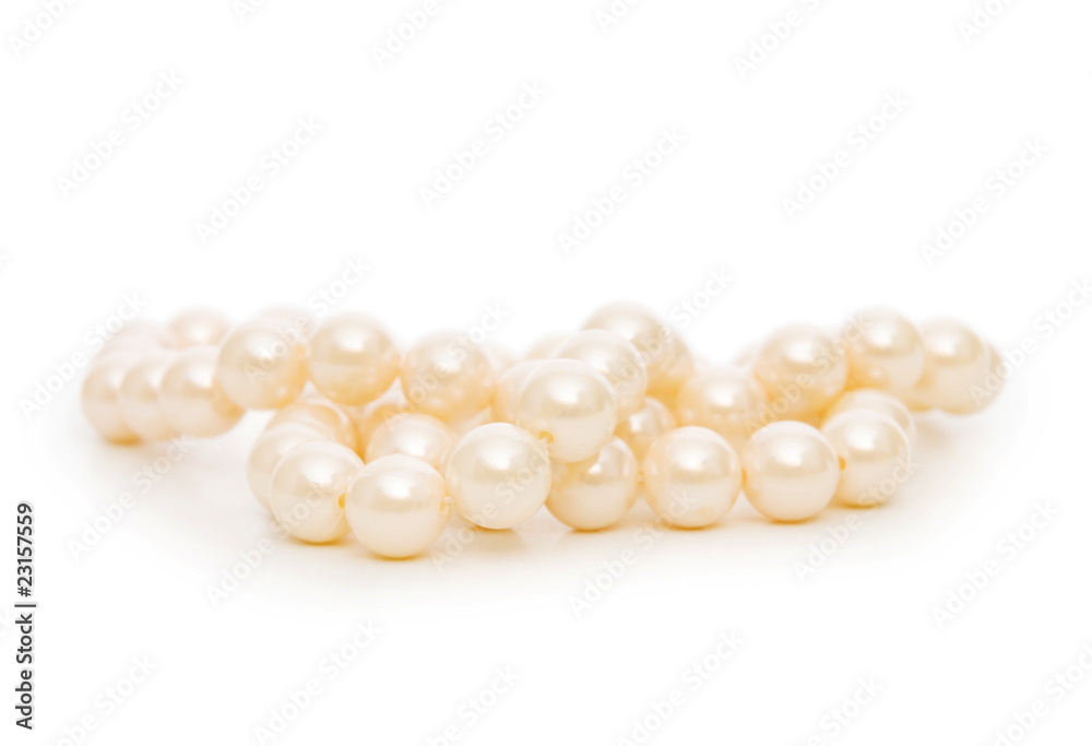 Pearl necklace isolated on the white background Pearl necklace isolated on the white background