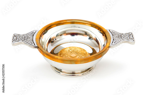 Scottish quaich isolated on the white background