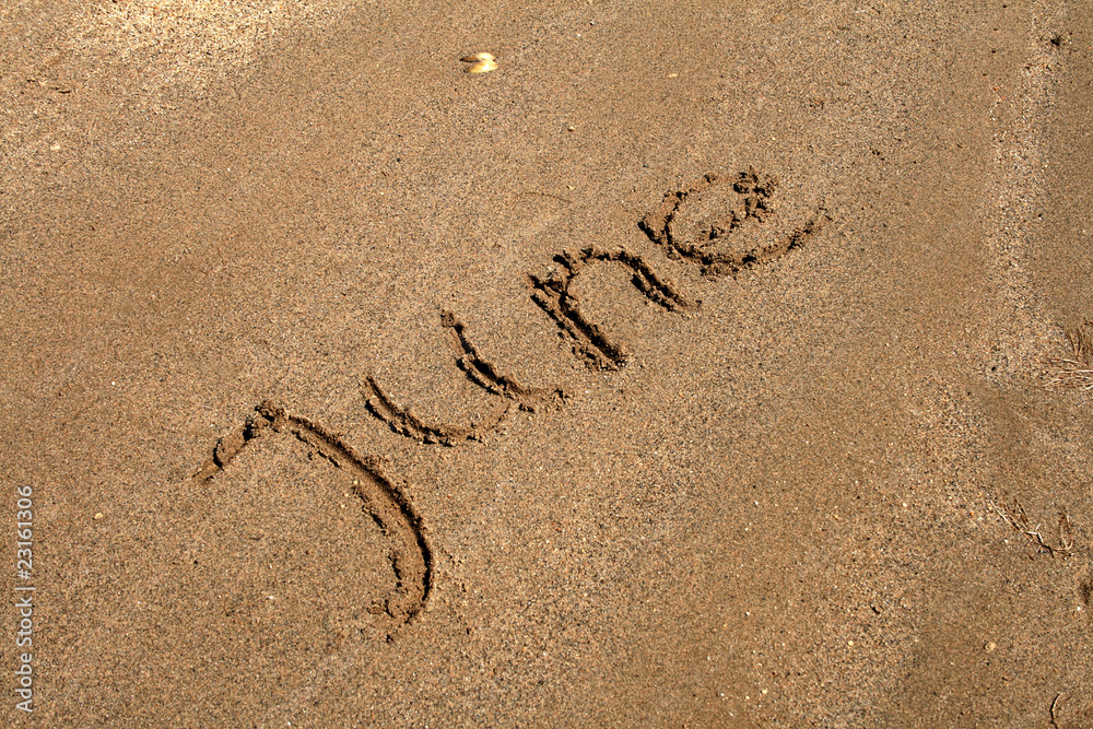 Fototapeta premium Text on the sand