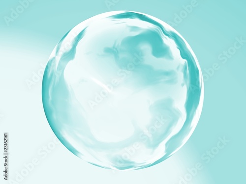 3d water drop on light blue background