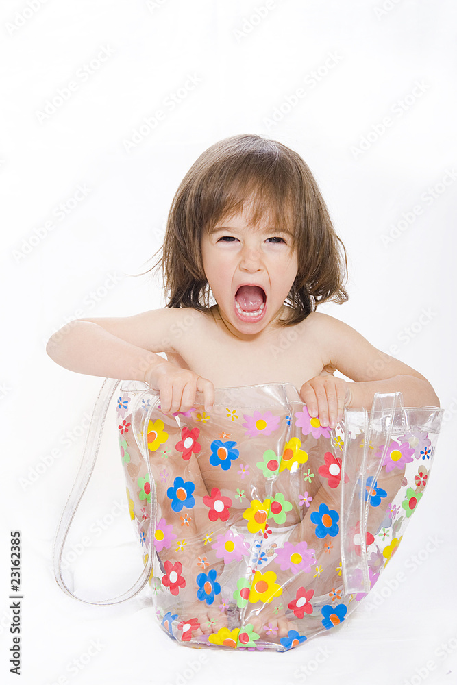 Fotografie Girl in a bag