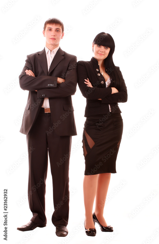 Man and woman in business style isolated on white Man and woman in business style isolated on white