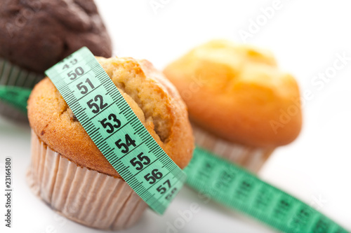 muffins with measuring tape