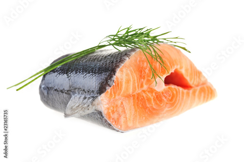 salmon with green  dill
