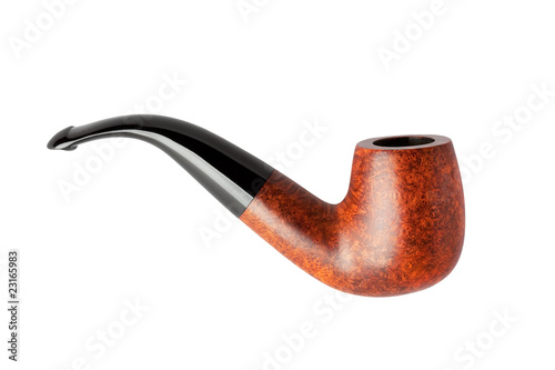 brown tobacco pipe isolated