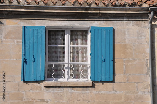 Fensterladen in blau