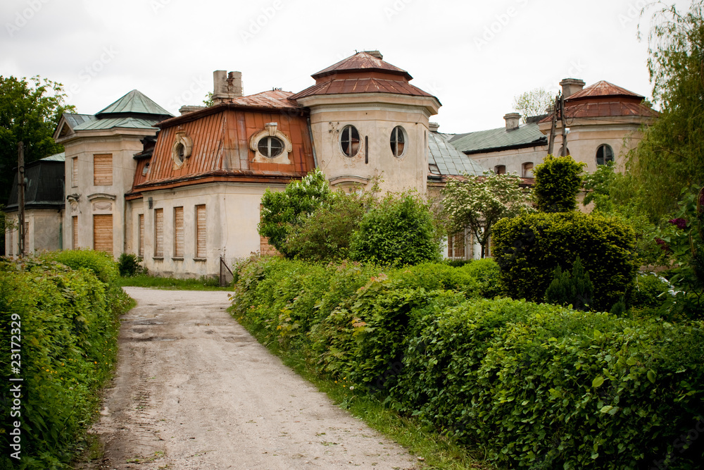Old abandoned manor Bratoszewice near Lodz
