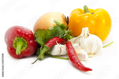Foodstuffs on white