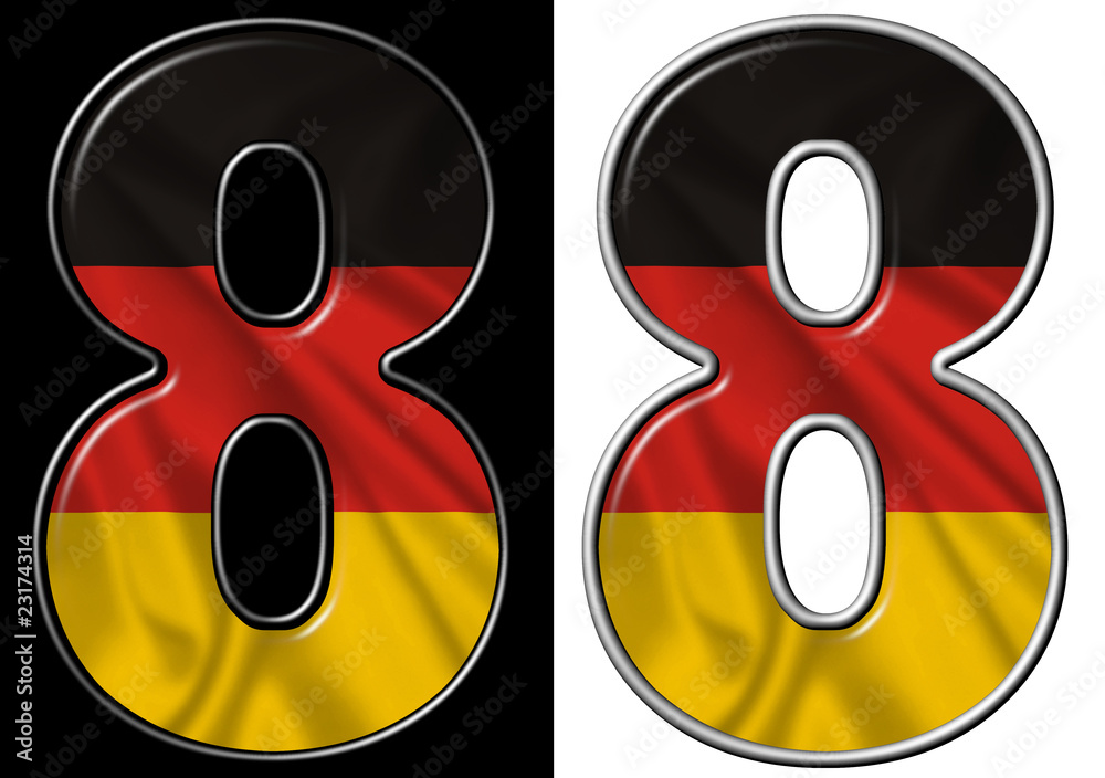 Number 8 showing German flag Stock Illustration | Adobe Stock